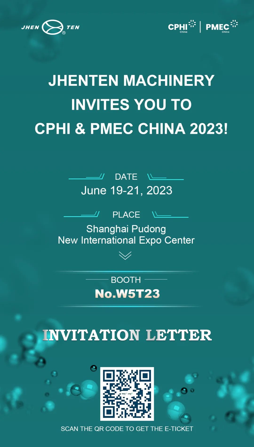 Jhenten Machinery  invites you to CPHI & PMEC China 2023！(圖1)